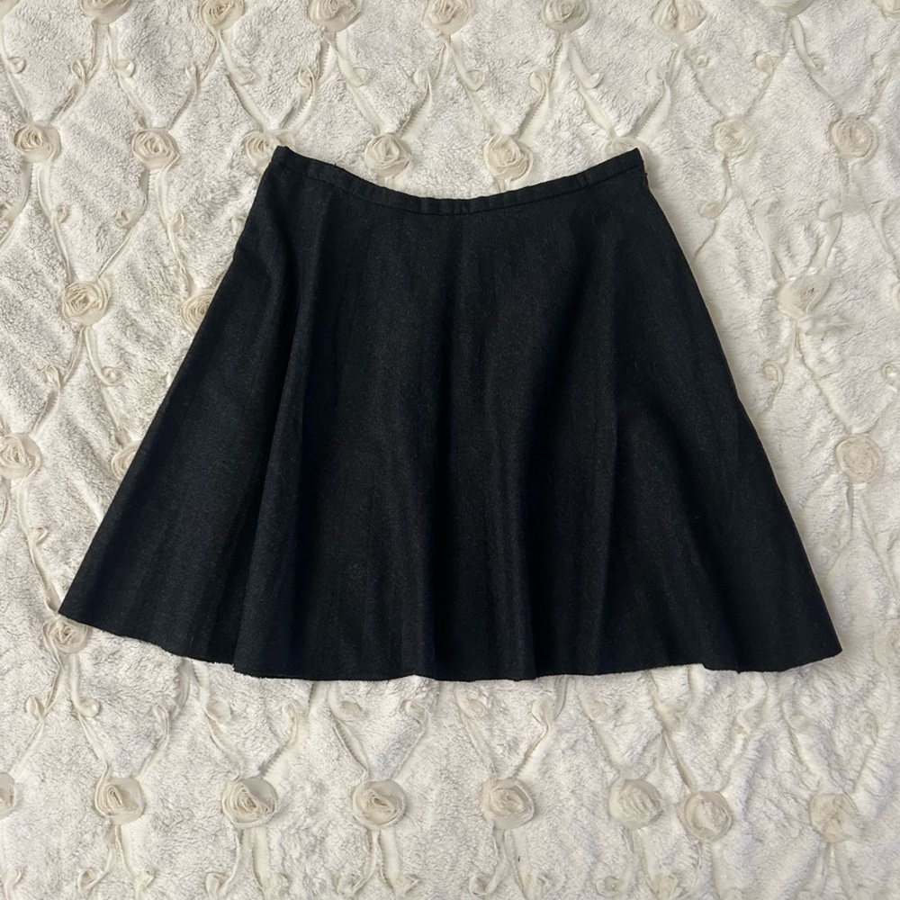 100% Pure Virgin Wool WALDMAN Made In England, Black Women's 17in Skirt NATURAL